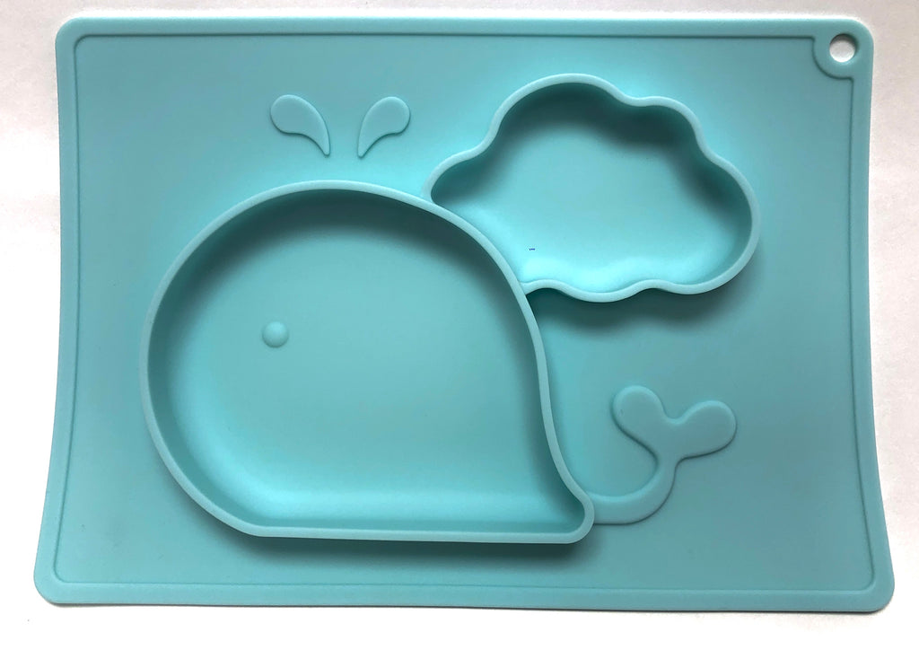 TOOBS Siliconen 3D Kinderplacemat Walvis – Blauw
