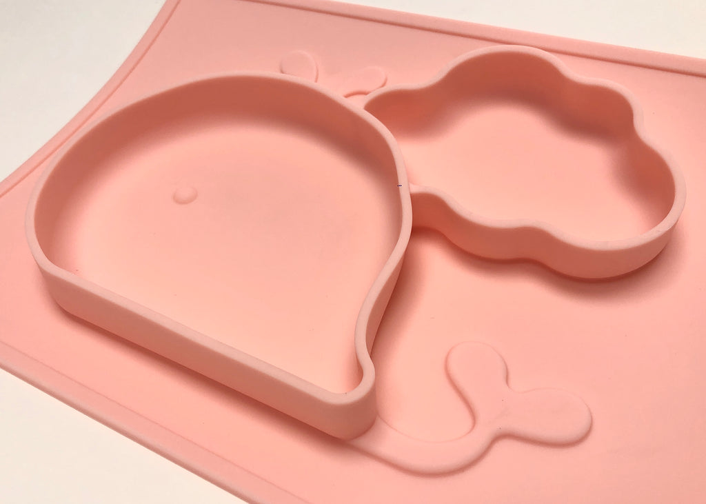 TOOBS Siliconen 3D Kinderplacemat Walvis – Roze