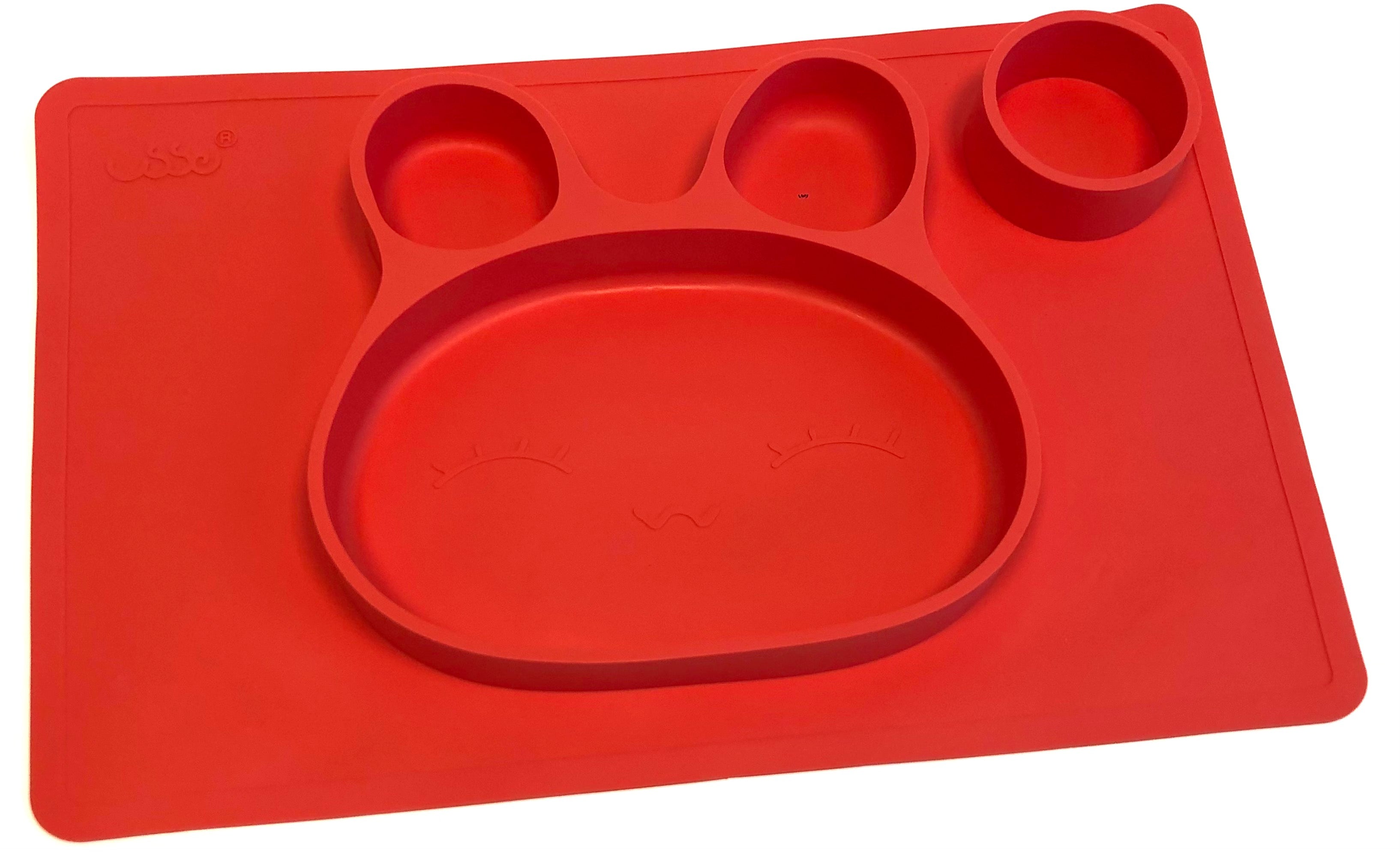 TOOBS Siliconen 3D Kinderplacemat Konijn – Rood