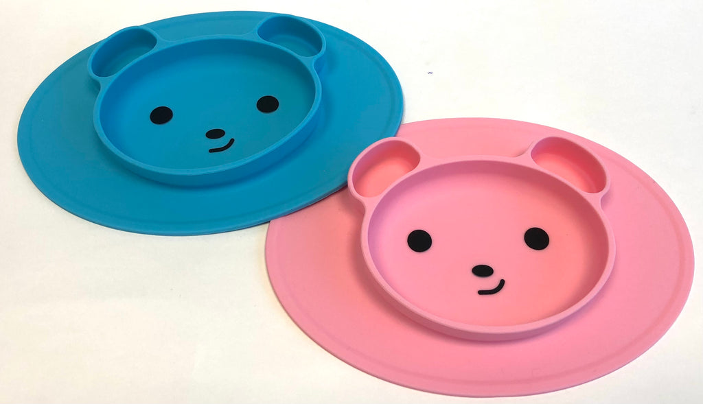 TOOBS Siliconen 3D Kinderplacemat Beertje – Ovaal Blauw