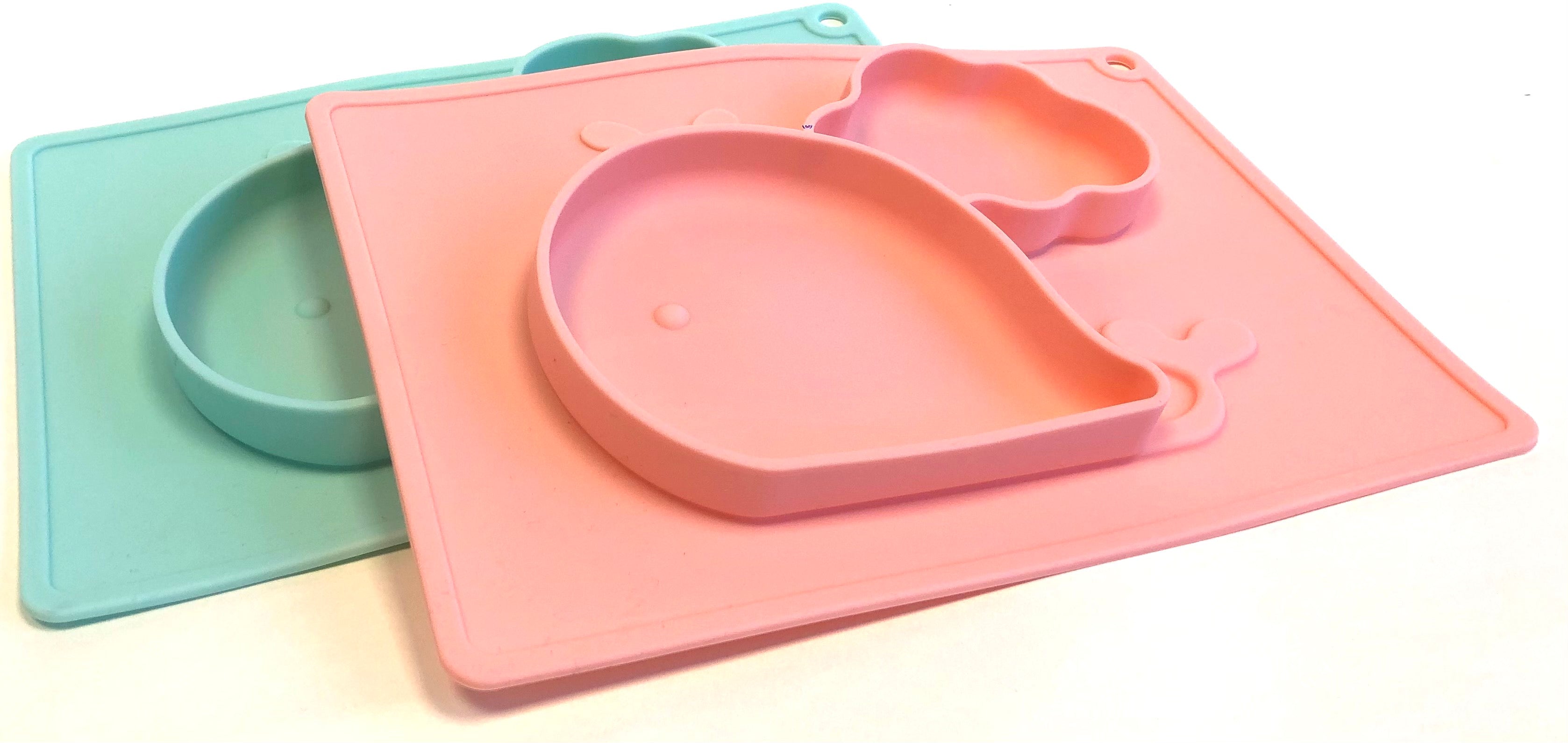 TOOBS Siliconen 3D Kinderplacemat Walvis – Roze
