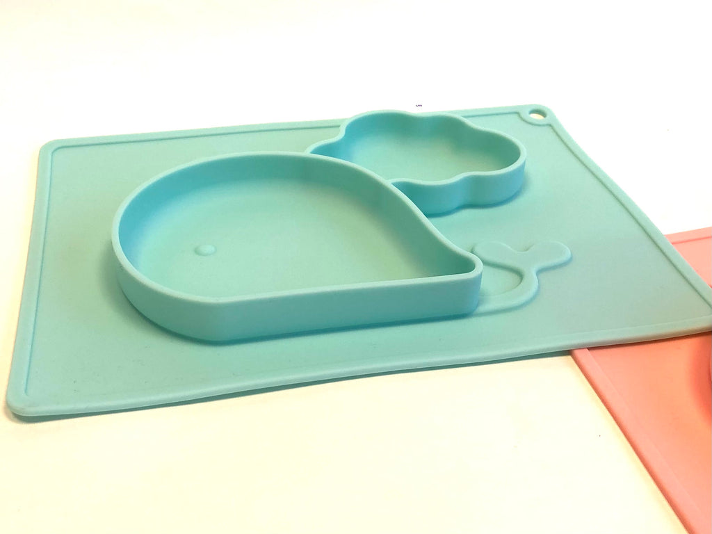 TOOBS Siliconen 3D Kinderplacemat Walvis – Blauw