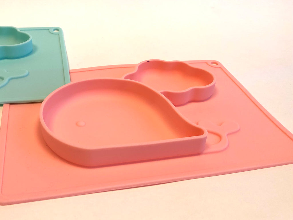TOOBS Siliconen 3D Kinderplacemat Walvis – Roze