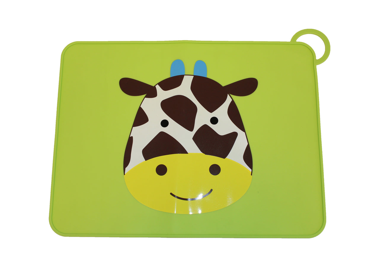 TOOBS - Silicone tafel placemat - Motief Koe - Basis kleur groen