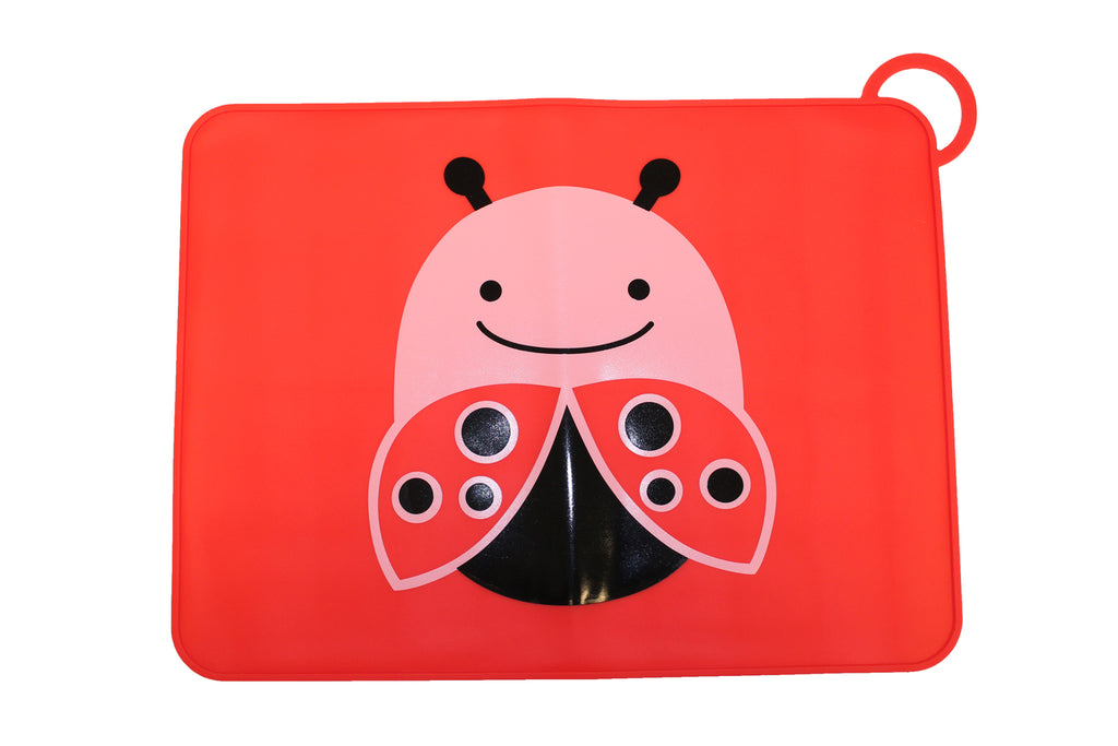 TOOBS - Silicone tafel placemat - Motief Lieveheersbeestje - Basis kleur rood