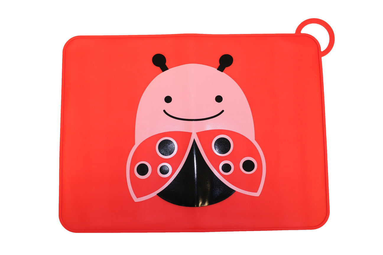 TOOBS - Silicone tafel placemat - Motief Lieveheersbeestje - Basis kleur rood