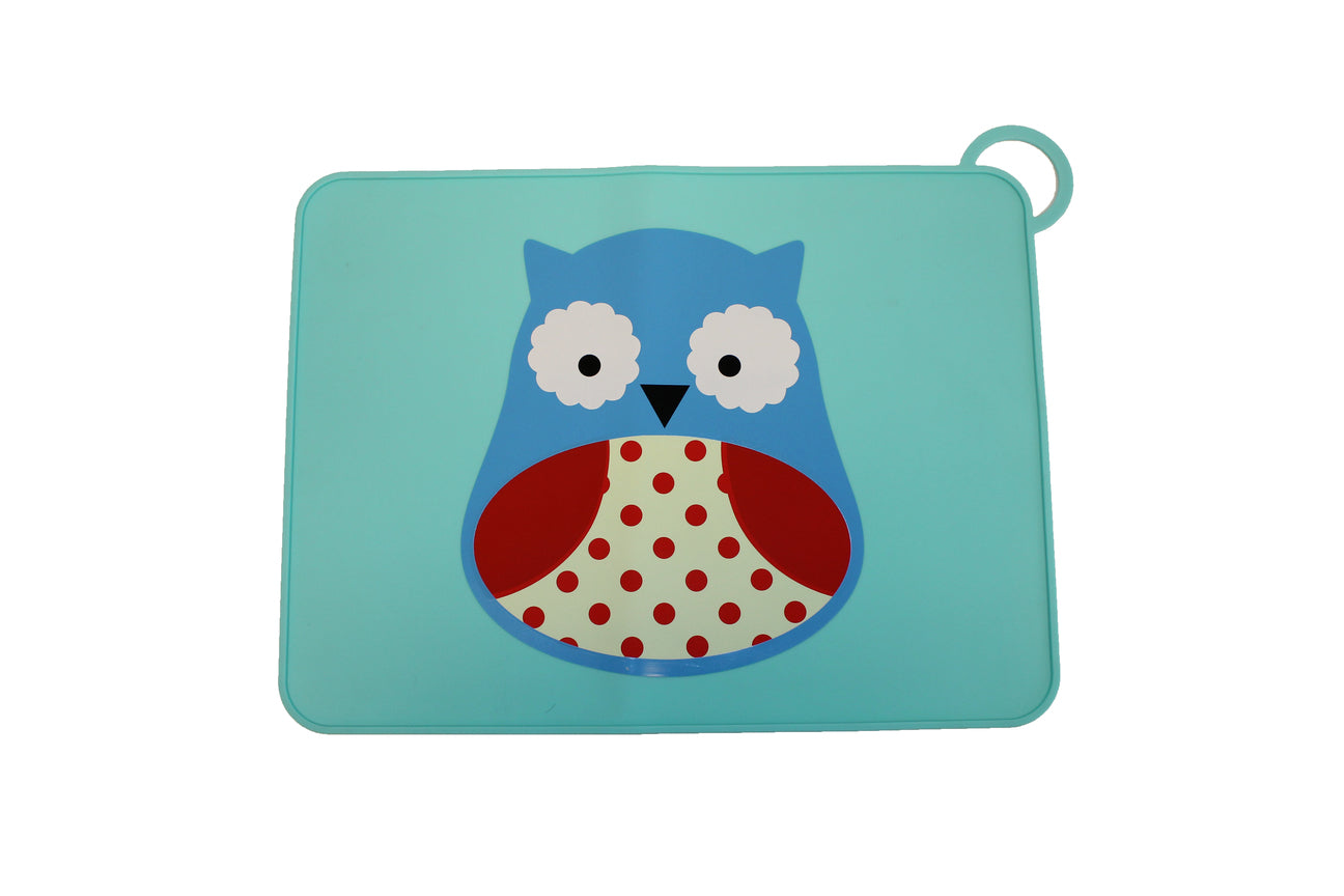 TOOBS - Silicone tafel placemat - Motief UIL - Basis kleur blauw
