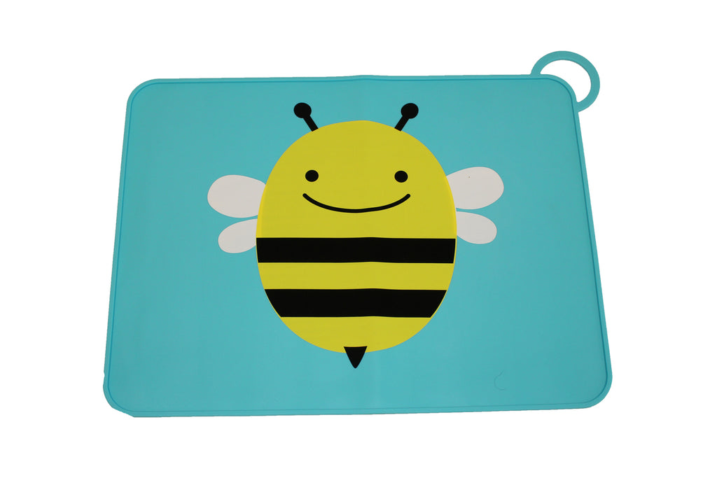 TOOBS - Silicone tafel placemat - Motief BIJ - Basis kleur blauw