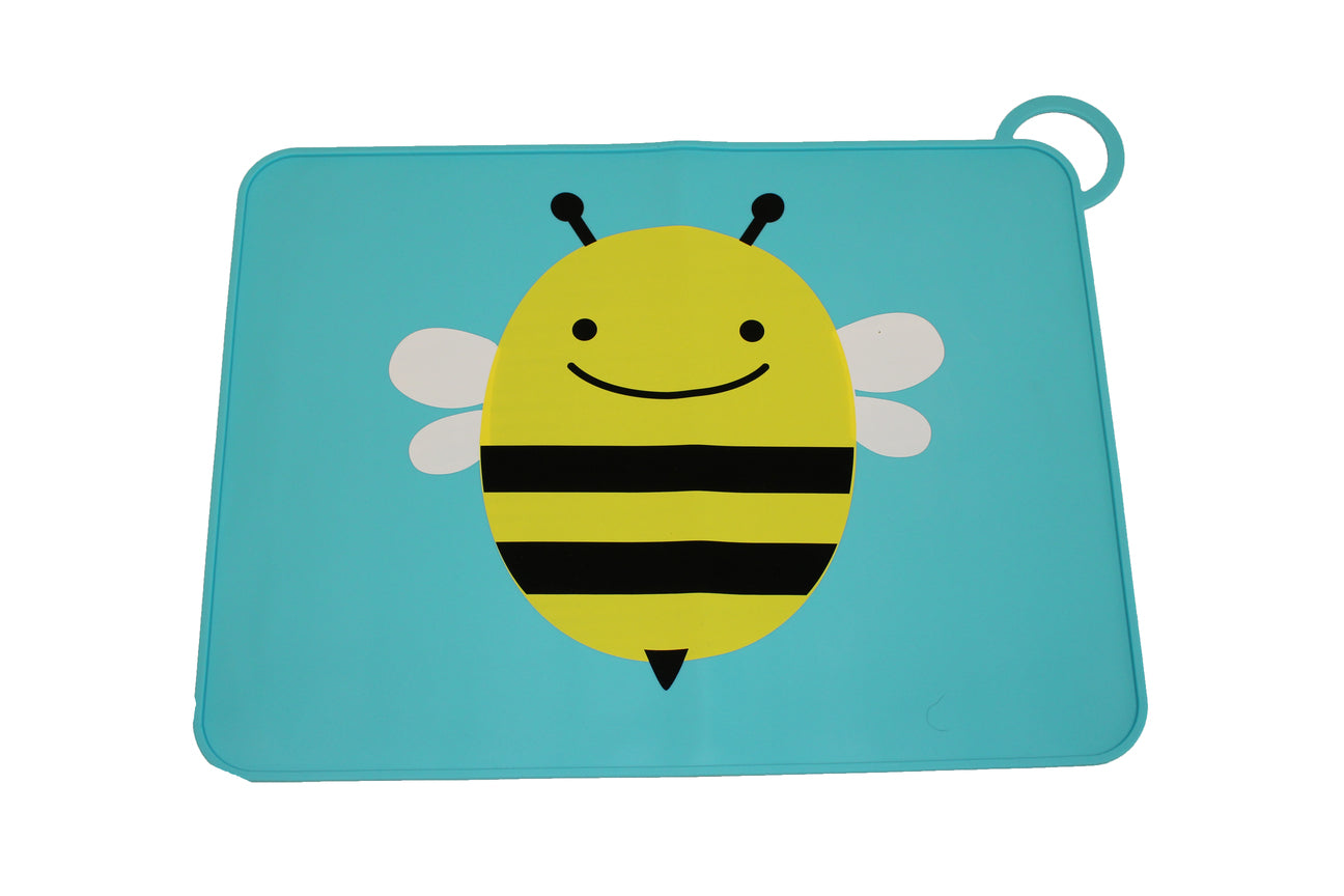 TOOBS - Silicone tafel placemat - Motief BIJ - Basis kleur blauw