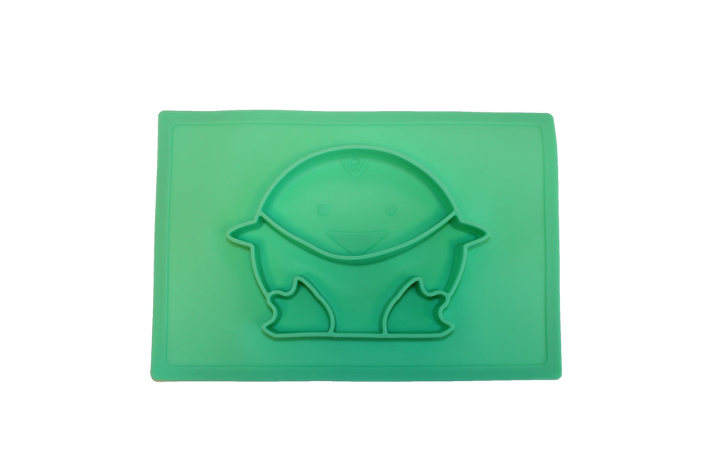 TOOBS Siliconen 3D Kinderplacemat Pinguïn – Turquoise
