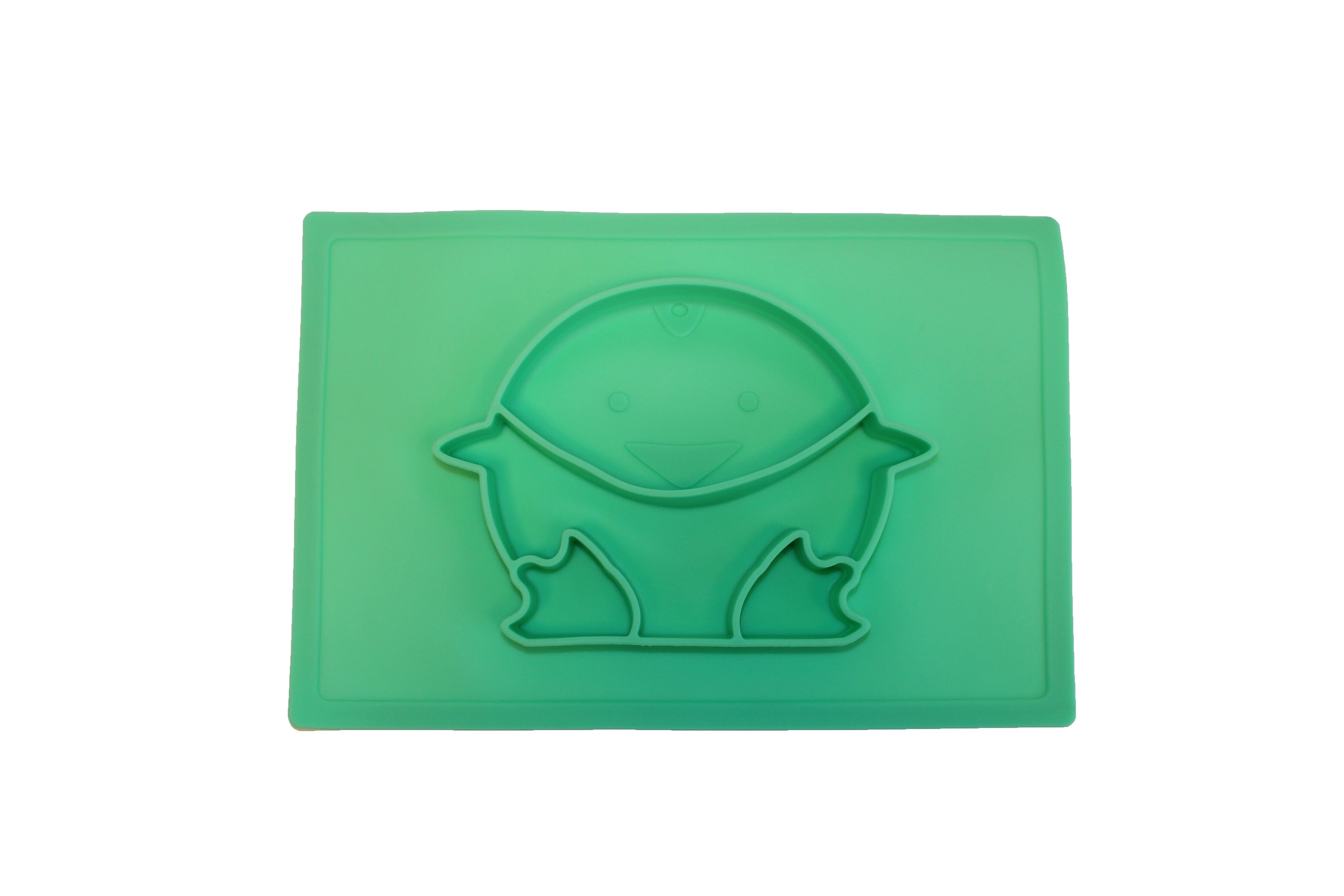 TOOBS Siliconen 3D Kinderplacemat Pinguïn – Turquoise