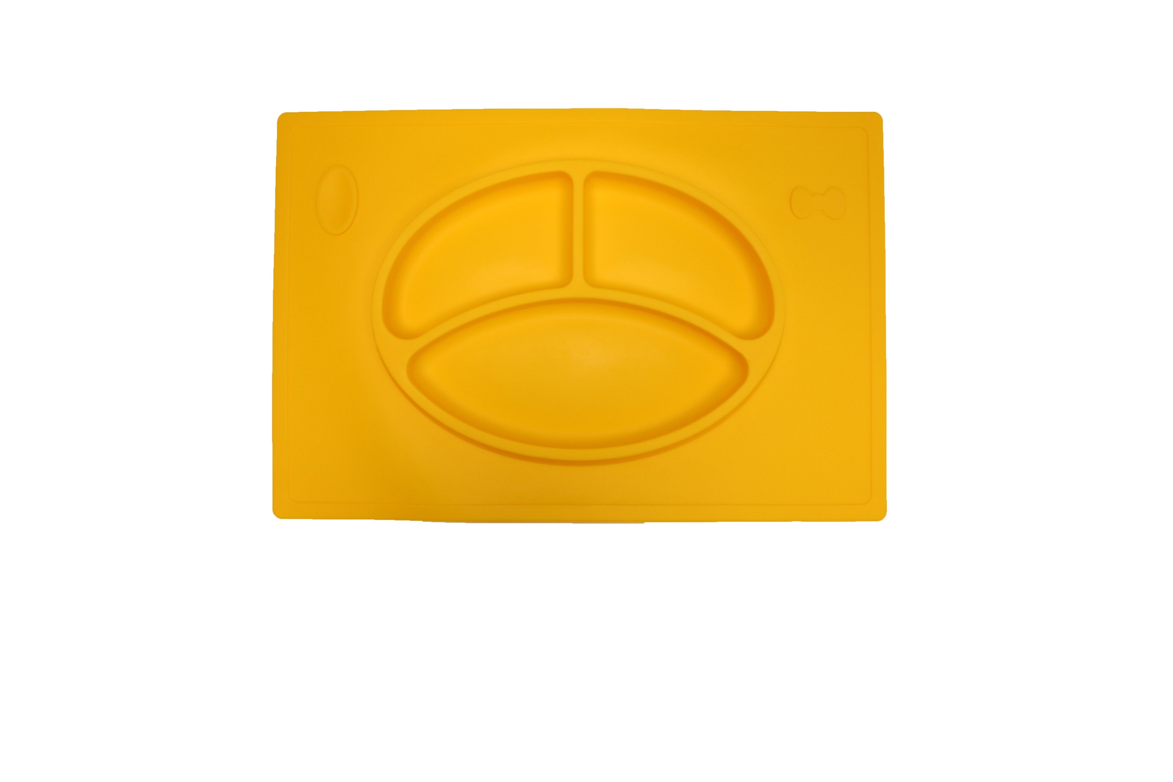 TOOBS Silicone 3D Kinderplacemat Geel – Duurzaam & Handig 3-vaks Eetbord voor Kinderen