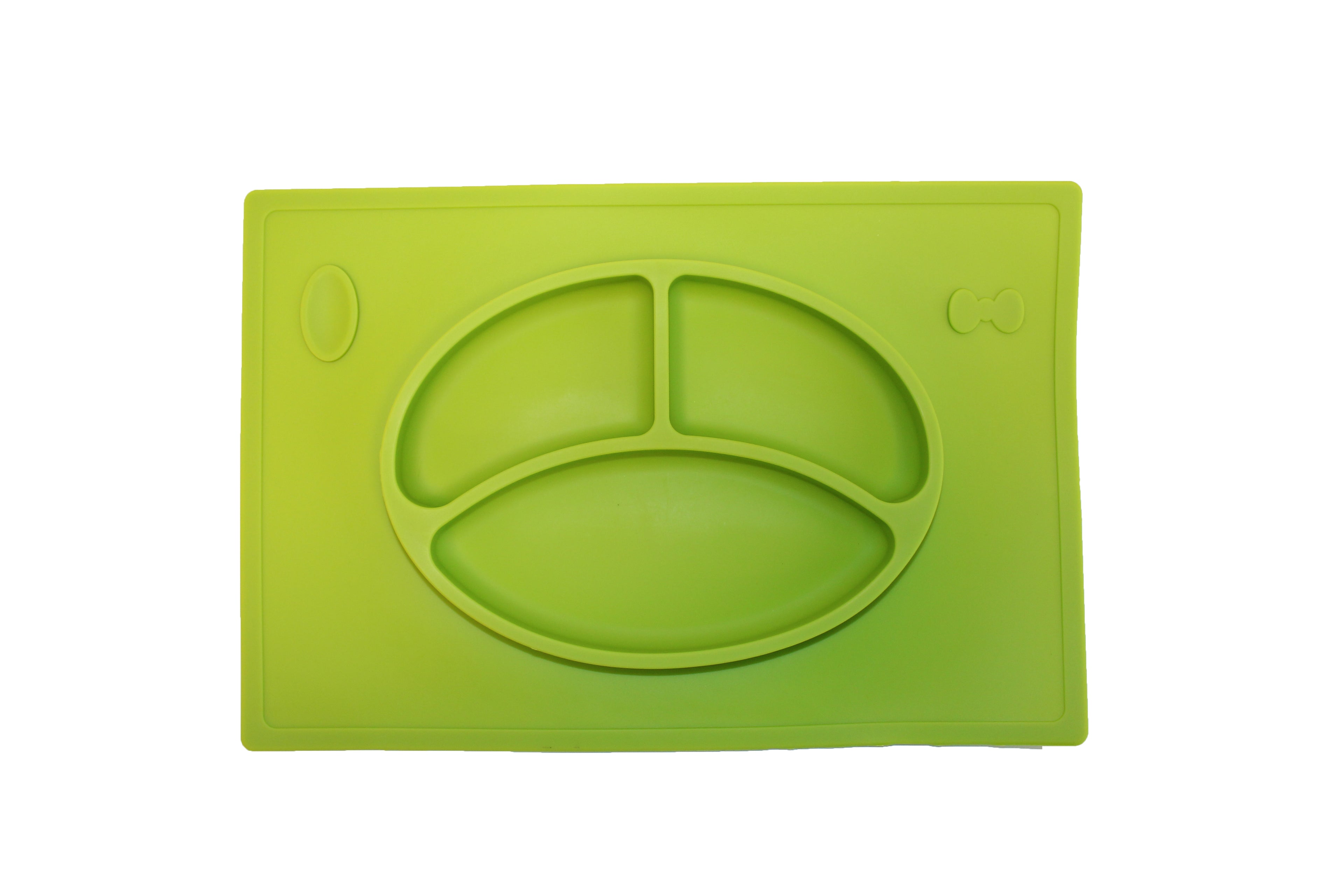 TOOBS Siliconen 3D Kinderplacemat Groen – Duurzaam & Handig 3-vaks Eetbord voor Kinderen