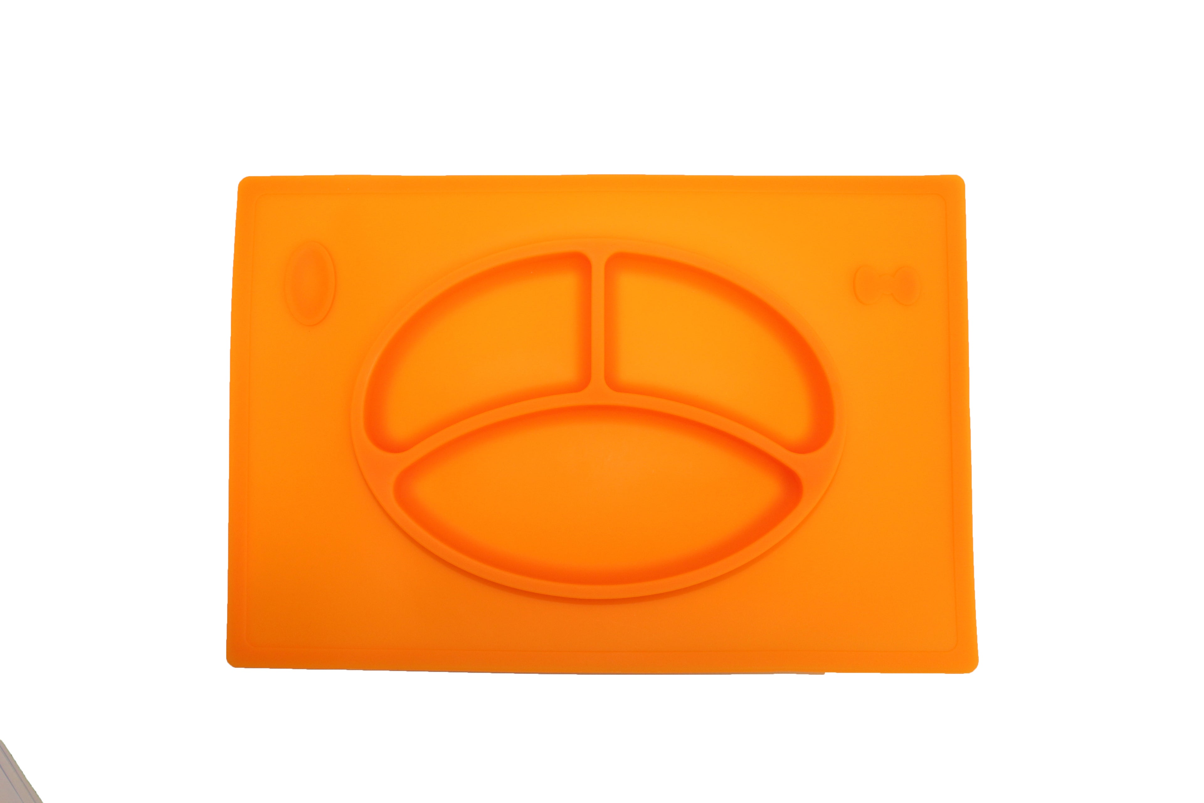 TOOBS Siliconen 3D Kinderplacemat Oranje – Duurzaam & Handig 3-vaks Eetbord voor Kinderen