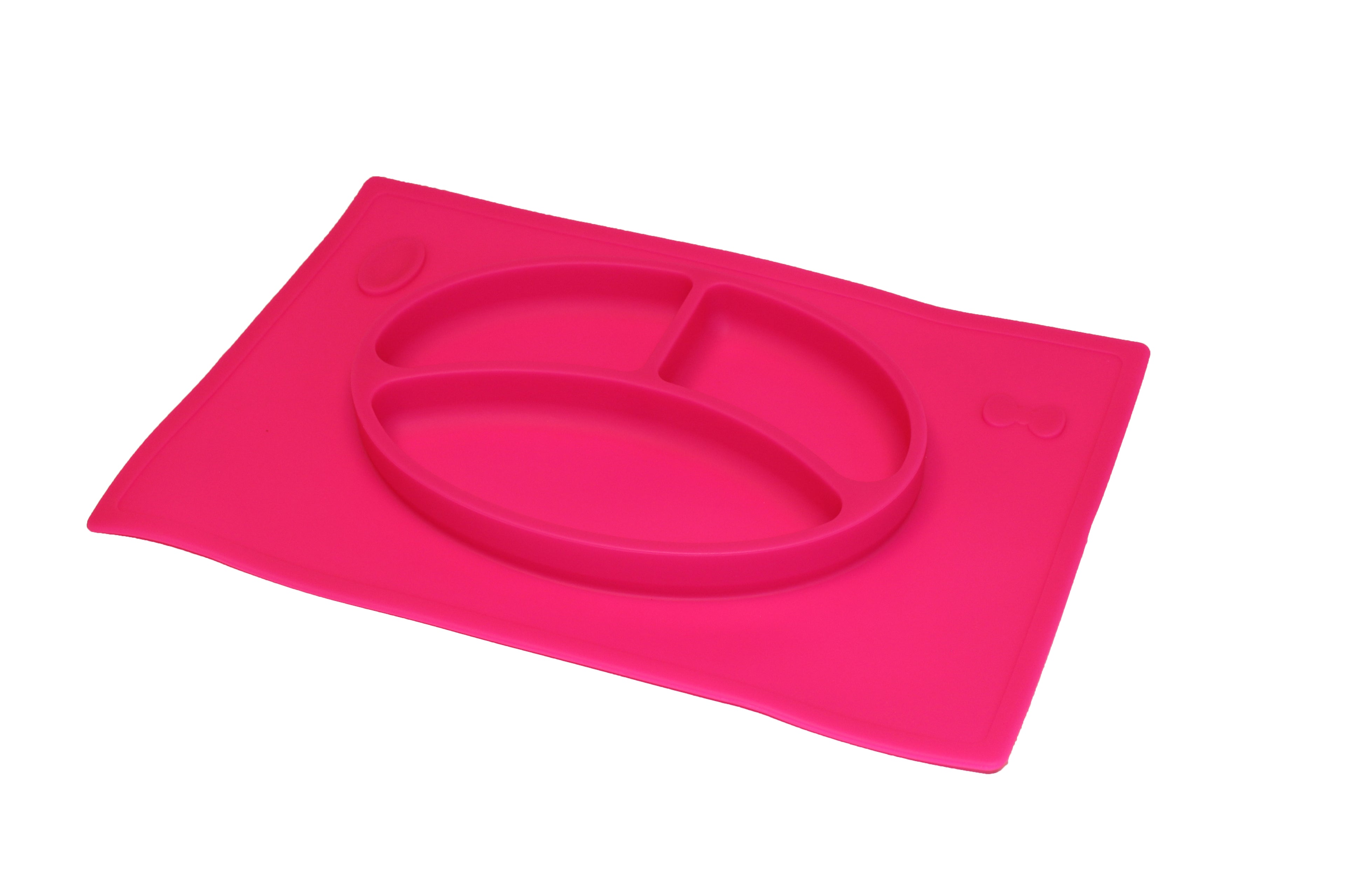 TOOBS Siliconen 3D Kinderplacemat Roze – Handige 3-vaks Placemat voor Peuters en Kinderen