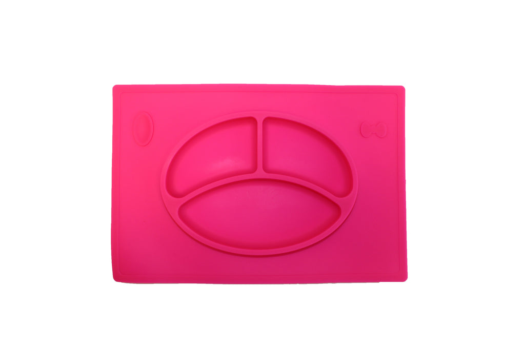 TOOBS Siliconen 3D Kinderplacemat Roze – Handige 3-vaks Placemat voor Peuters en Kinderen