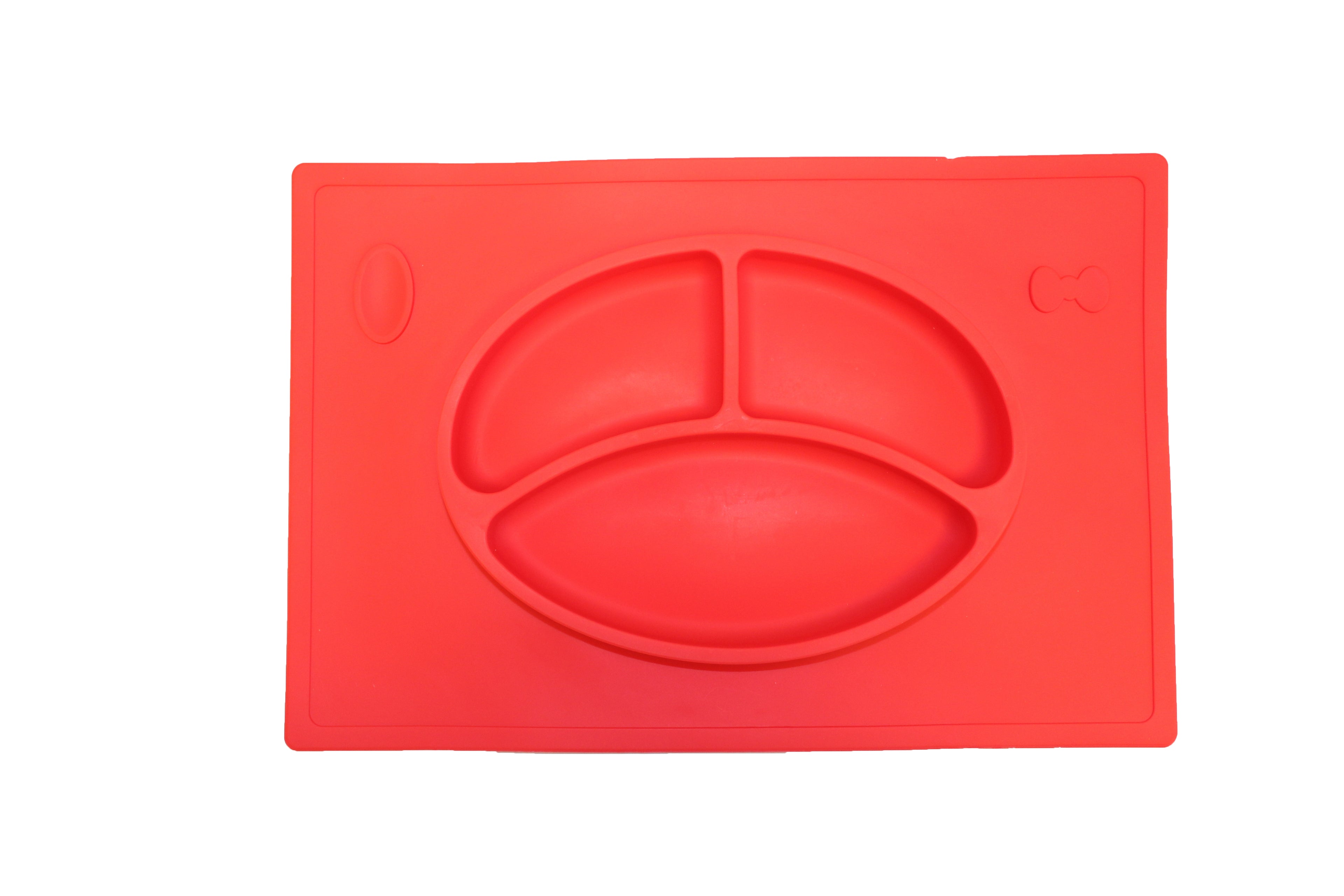 TOOBS Siliconen Kinderplacemat Rood – Handige 3-vaks Eetmat voor Peuters en Kinderen