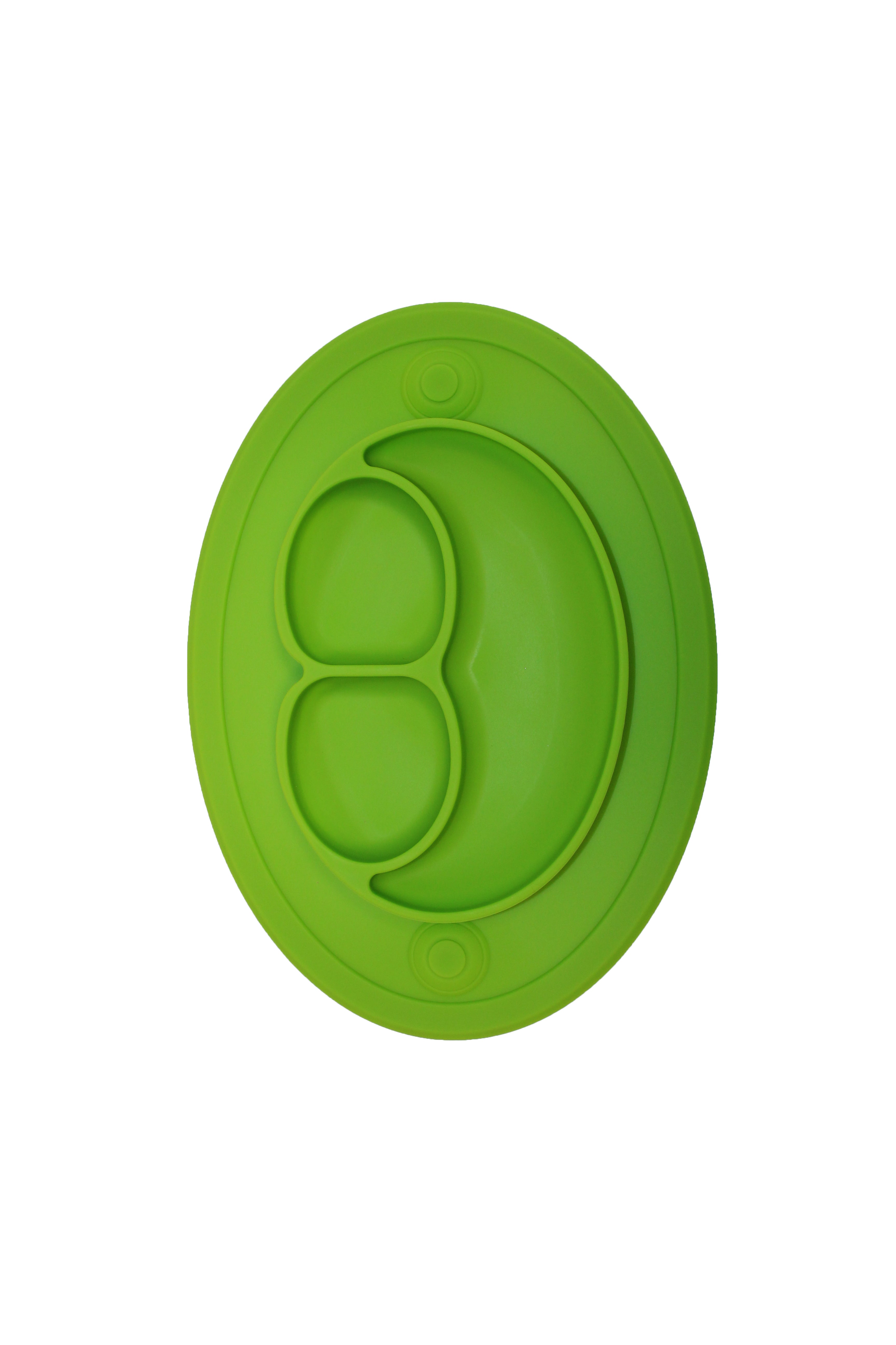 TOOBS Ovale Siliconen Kinderplacemat Groen – 3-vaks Eetbord voor Kinderen | Antislip & BPA-vrij