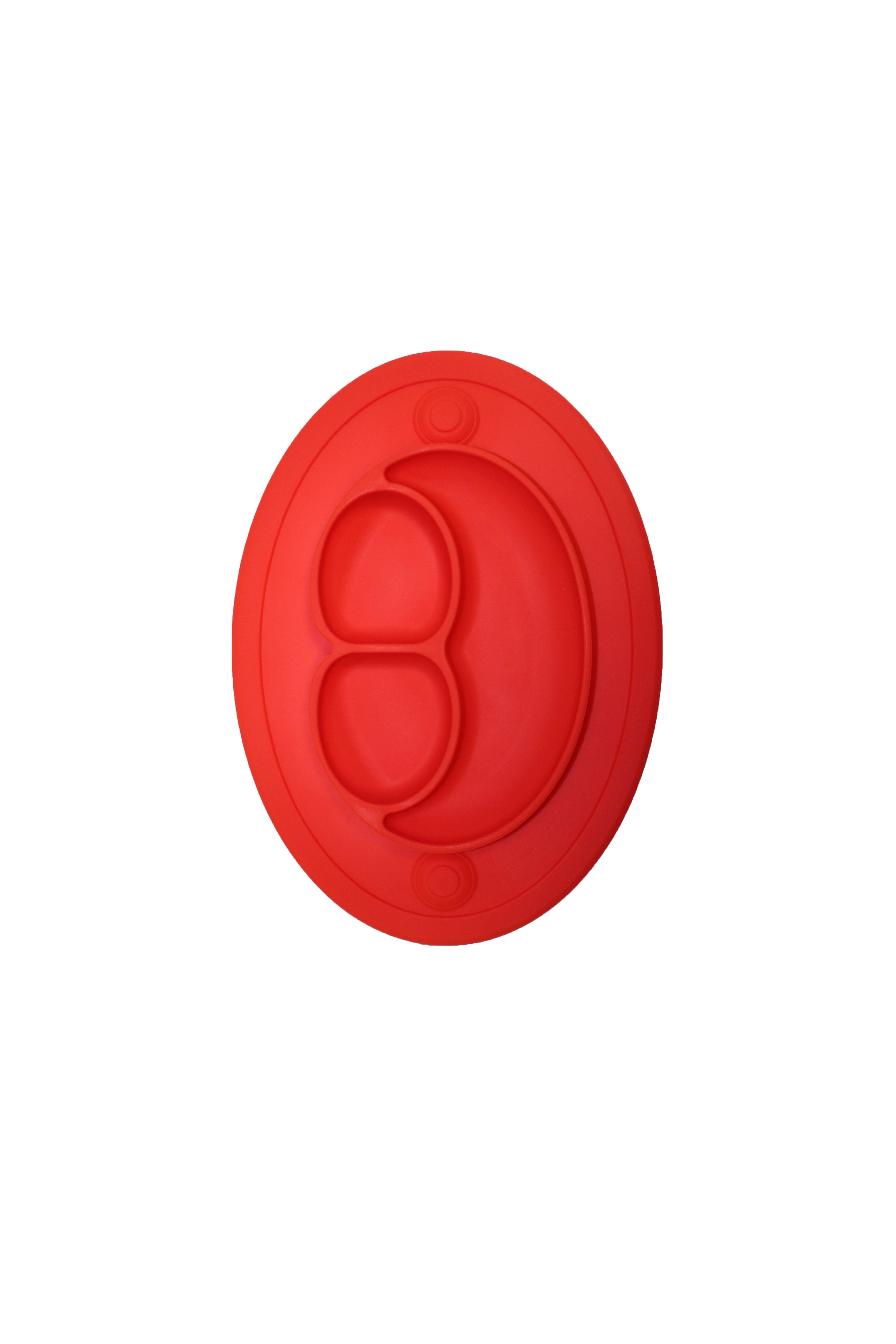 TOOBS Ovale Siliconen Kinderplacemat Rood – 3-vaks Eetbord voor Kinderen | Antislip & BPA-vrij
