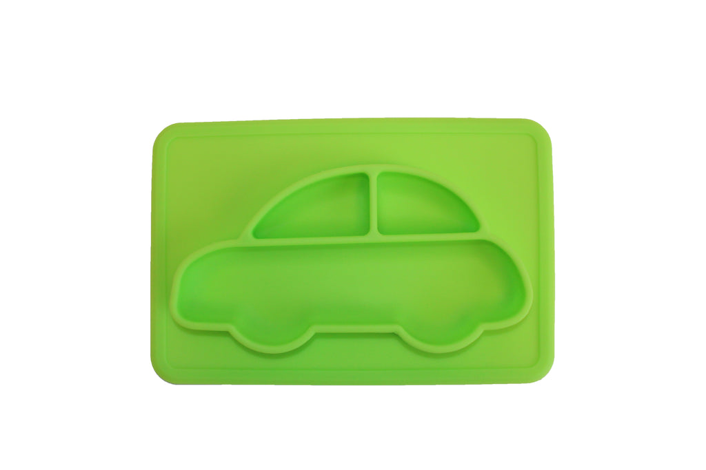 TOOBS Siliconen 3D Placemat Auto – Groen | Antislip Kinderplacemat van Food-Grade Siliconen