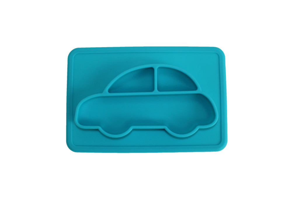 TOOBS Siliconen 3D Placemat Auto – Blauw | Antislip Kinderplacemat van Siliconen