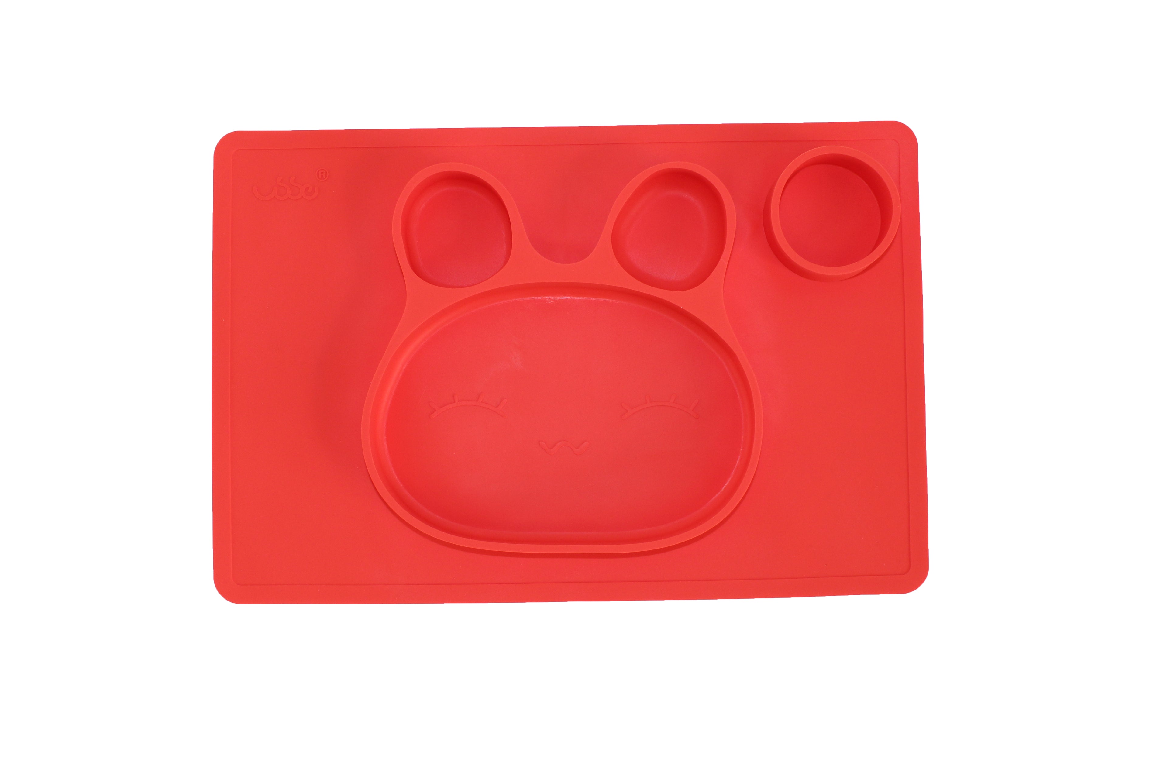 TOOBS Siliconen 3D Kinderplacemat Konijn – Rood