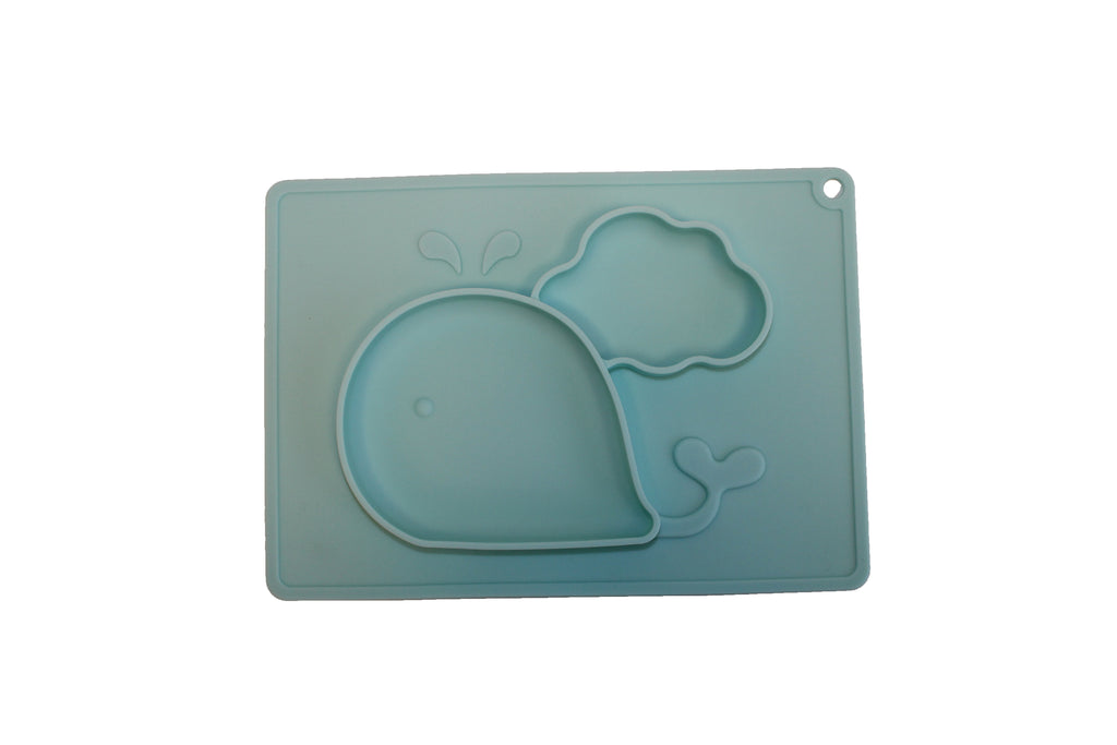 TOOBS Siliconen 3D Kinderplacemat Walvis – Blauw