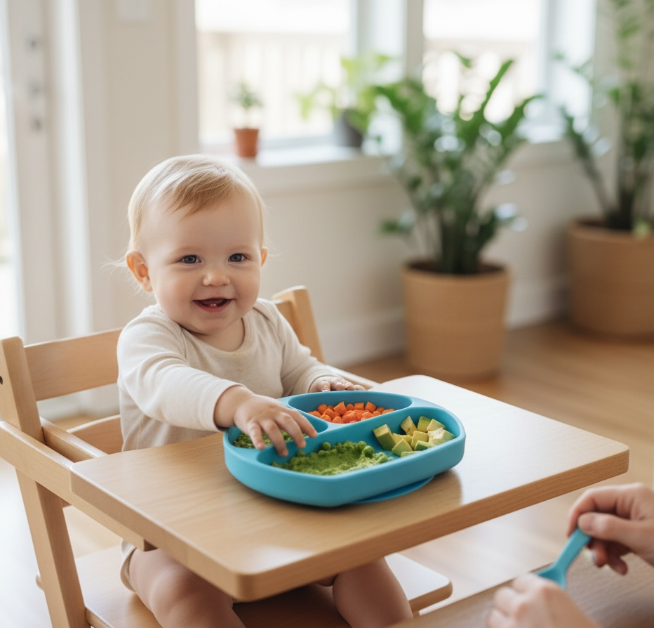 TOOBS Stevig Siliconen Baby Eetbord met Zuignap – Blauw